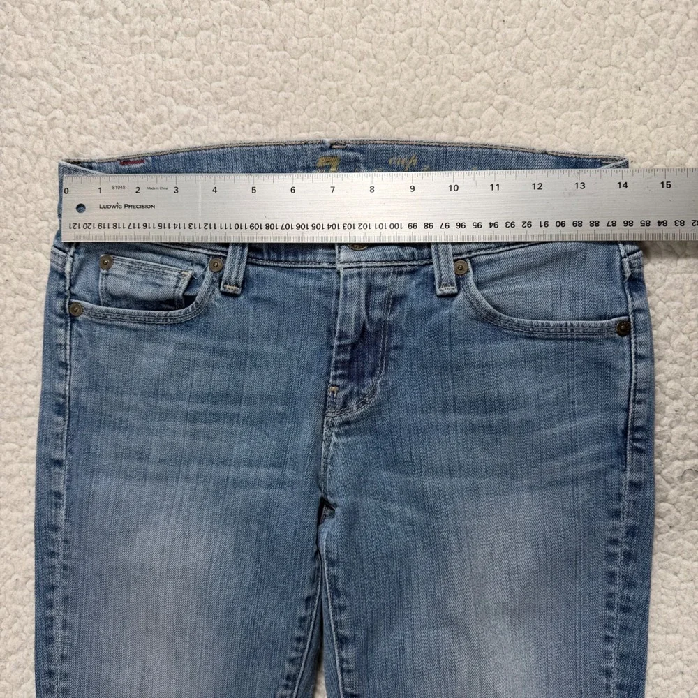 7 For All Mankind Crop Straight Jeans Womens 25 (Actual‎ 28x24) Blue Boho Casual